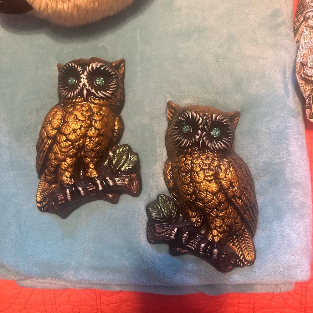 Vintage Owl Wall Decor set of 2